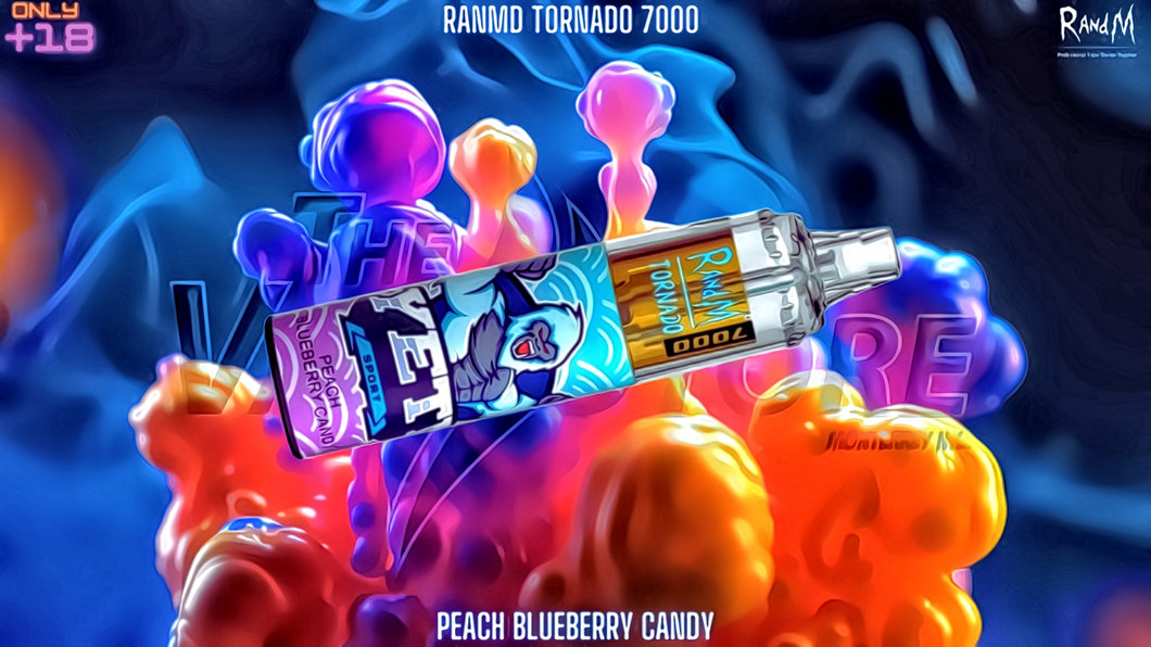 RANDM TORNADO SABOR PEACH BLUEBERRY CANDY