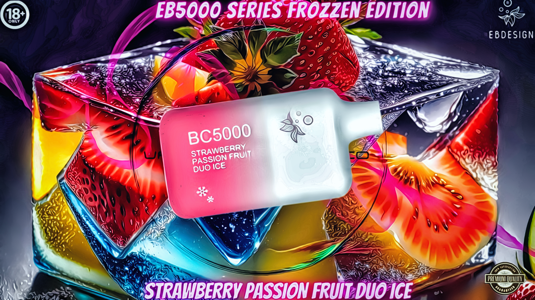 Elfbar BC5000 Strawberry Passion Fruit Duo Ice EBDESIGN Frozzen Edition